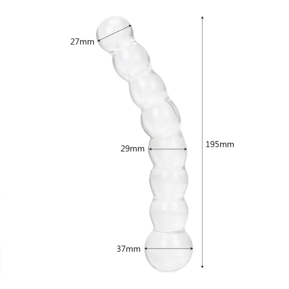 VATINE-consolador Anal de cristal para mujeres y hombres, 8 cuentas, masajeador de próstata, tapón Anal, masturbador, Juguetes sexuales