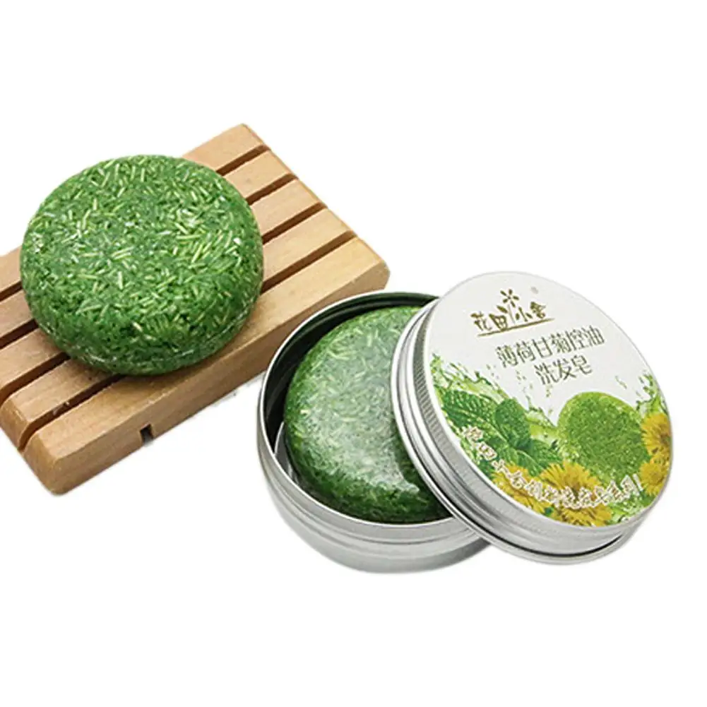 12 Colors Lavender Rosemary Plant Essential Oil Shampoo Bar Shampoo Soap Scalp Ginger Hair Care Aluminum Box Packaging