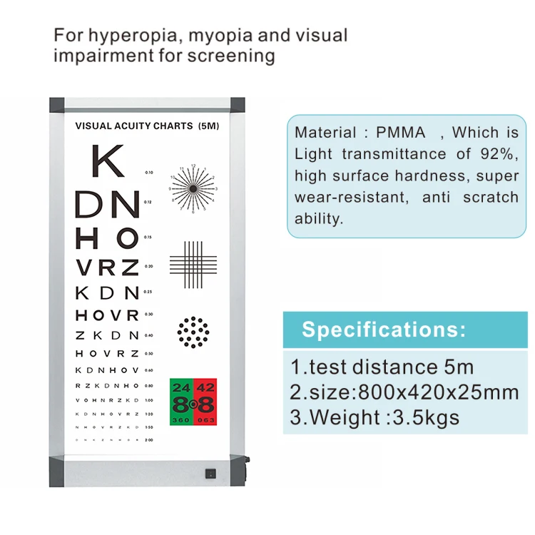 Gráficos de acuidad Visual óptica multifuncional, gran oferta de fabricación China