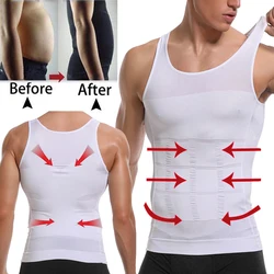 Camisa de compresión para hombre, moldeador de cuerpo adelgazante, chaleco entrenador de cintura, camisetas sin mangas de entrenamiento, camisetas interiores para Abdomen Abs, ropa moldeadora