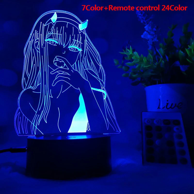 Anime Darling in Franxx Zero Two Anime 3D LED Decor Lamp Figure Nightlight