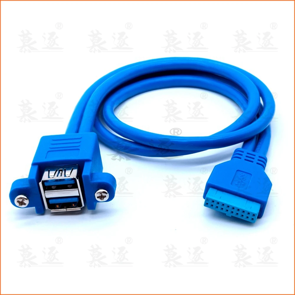 Штабелируемый USB 3,0 типа «мама» для материнской платы 20-контактный разъем кабеля с двумя портами 50 см