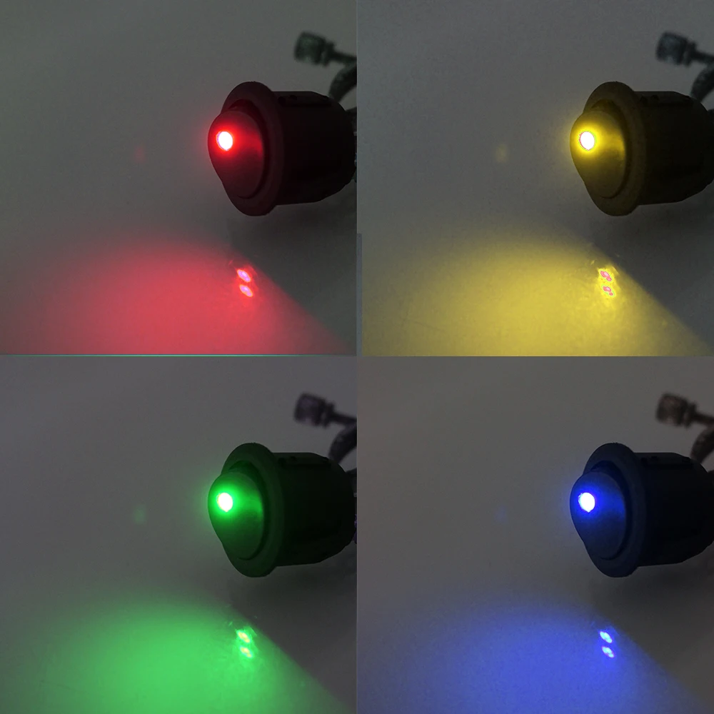 Luminescence Toggle Switches 5Pcs/Set LED Light Round Rocker Dot Switch Waterproof 12V ON/OFF Car Pushbutton Switch