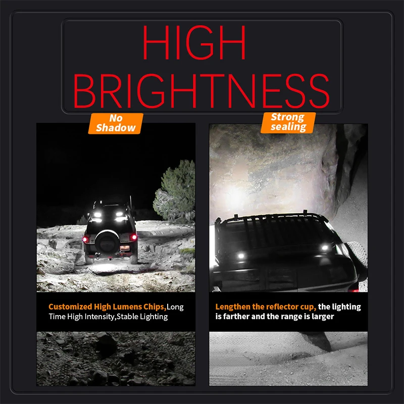 69W 23LED Work Light Flood Beam Bar LED Car SUV ATV Off-Road Driving  Lamp Camping Fog Light Bulb Accessories