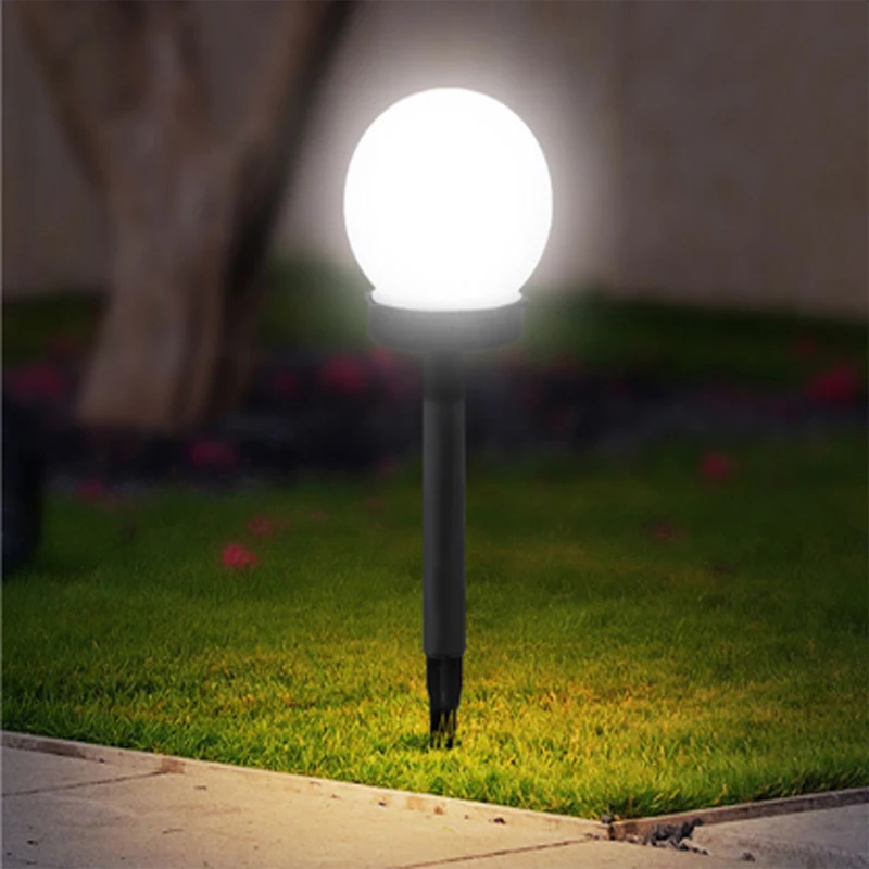 4PCS Round LED Solar Light Waterproof Sunlight Power Lamp Outdoor Path Yard Lawn Ball Light For Garden Courtyard Decoration