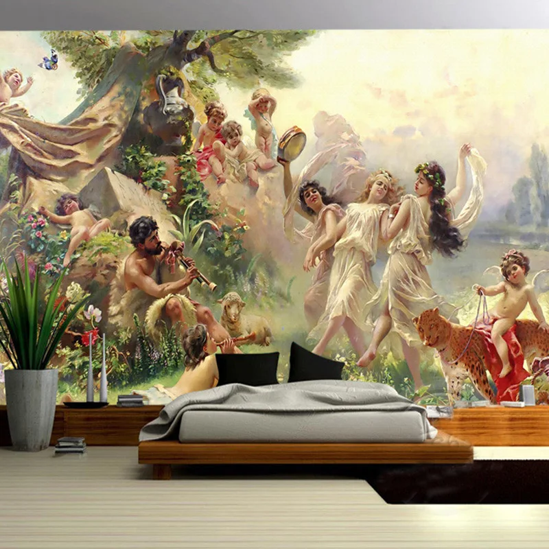 Papier peint Mural personnalisé Style européen, peinture à l'huile de personnes, décor Mural de salon chambre à coucher, toile de décoration de maison