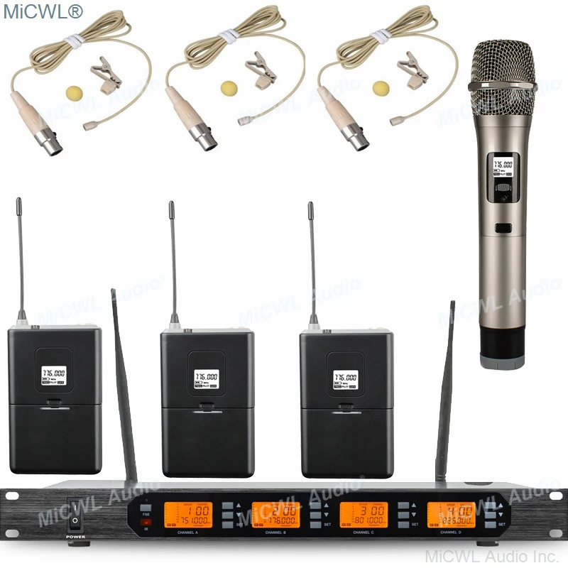 MiCWL D400 Цифровые микрофоны Беспроводная ручная гарнитура с лацканами Сценическая микрофонная система для караоке 400-канальная