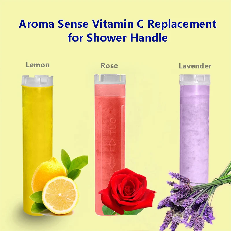 ZhangJi Aroma scent filter replacement of shower head handhold Vitamin C Lemon Rose Lavender cartridge filter water skin care