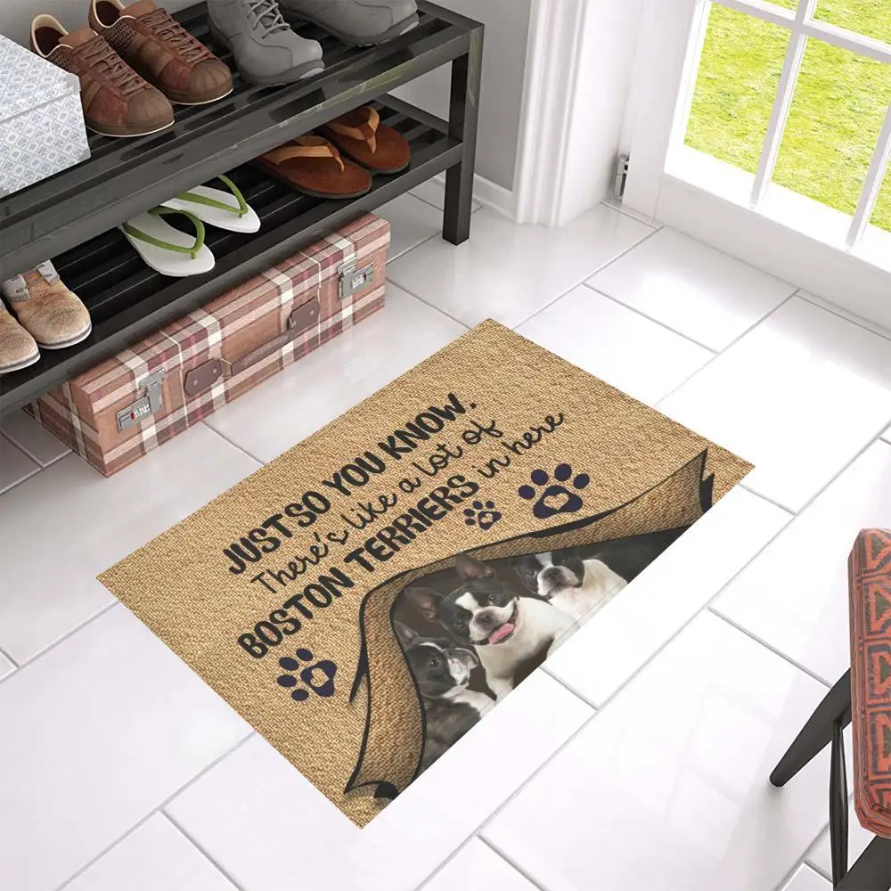 

CLOOCL Just So You Know Boston Terrier Doormat Decor Print Non-slip Absorbent Carpet for Bathroom Kitchen Doormat Drop Shipping