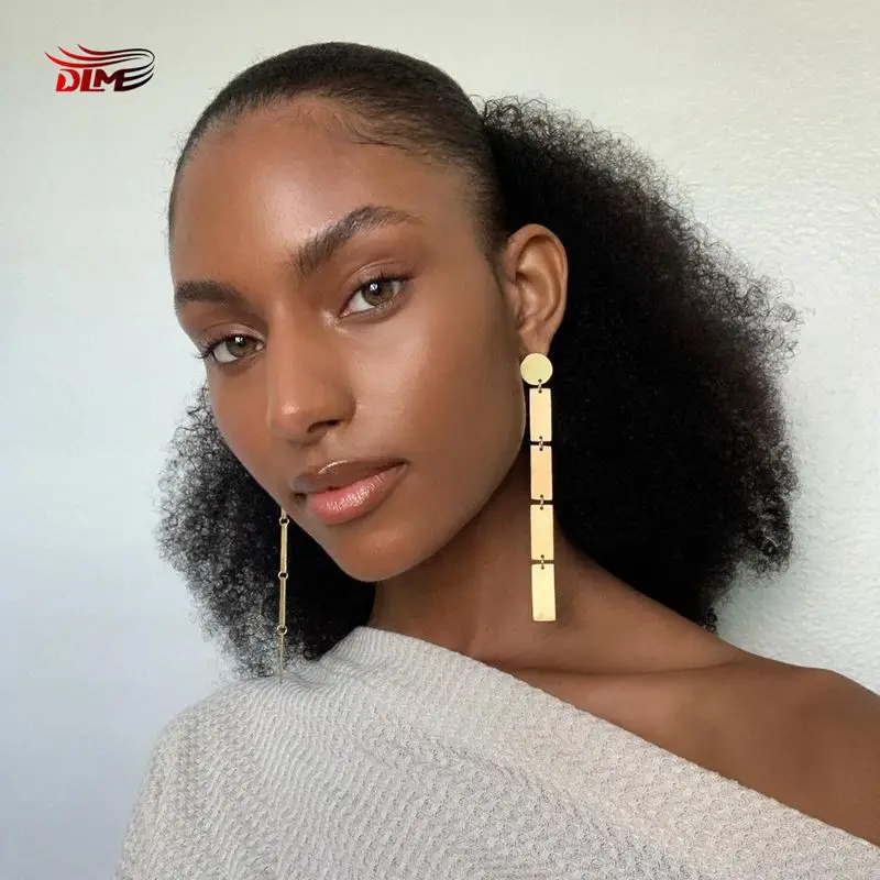 Dlme Lange Kinky Krullend Paardenstaart Haar Clip In Paardenstaart Afro Kinky Kurly Koord Paardenstaart Extensions Voor Zwarte Vrouw