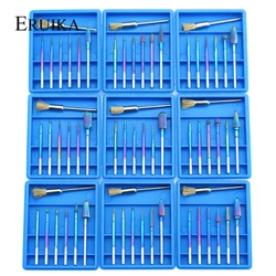 7pcs Rainbow Carbide Nail Drill Bit Diamond Milling Cutter Set for Electric Manicure Rotary Nail Pedicure Polish Remove Tools