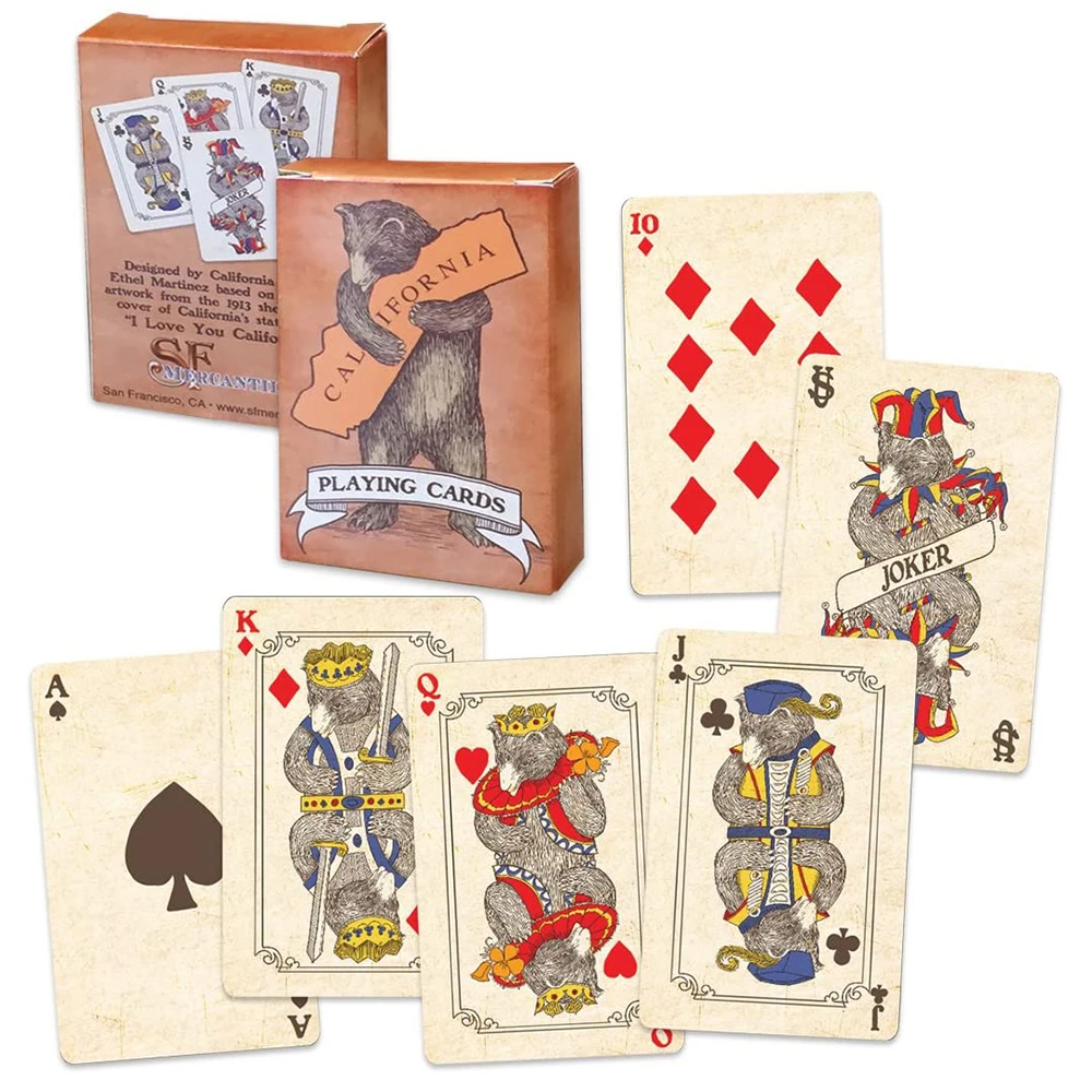 Brand New Vintage Style Playing Cards I Love You California Poker Colorful Bear Limited Collector\'s Edition Set Never Open!