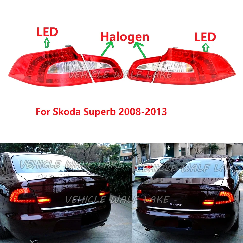 Dla Skoda Superb MK2 2008 2009 2010 2011 2012 2013 Car-styling Led Tylne Lampy Bez Żarówek