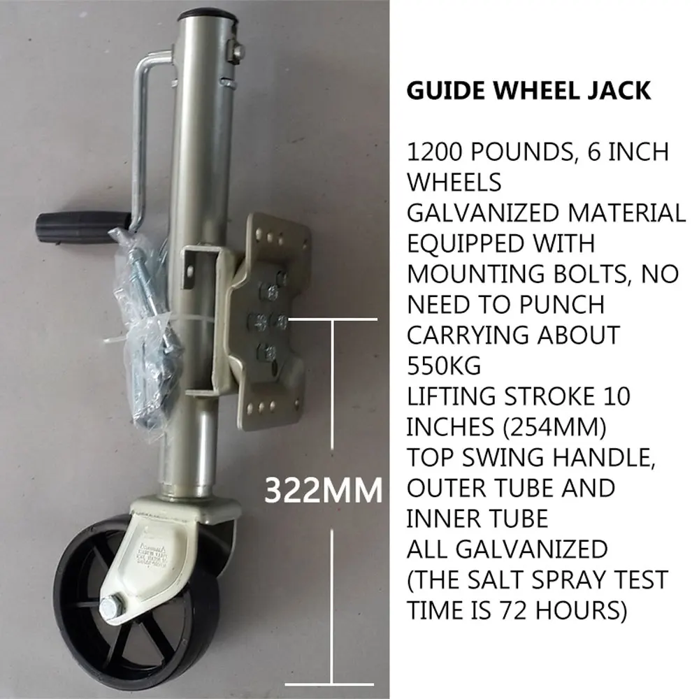 Cric de remorque à plat pour Yacht ATV RV, roue de guidage, accessoires de remorque