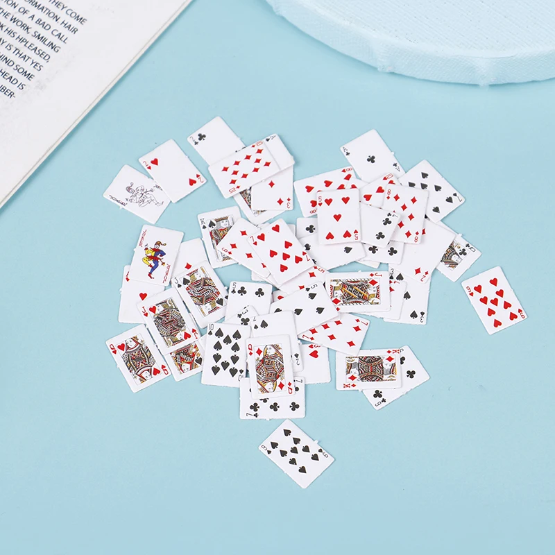 Cute 1:12 Miniature Games Poker Mini Dollhouse Playing Cards Miniature For Dolls Accessory Home Decoration High Quality