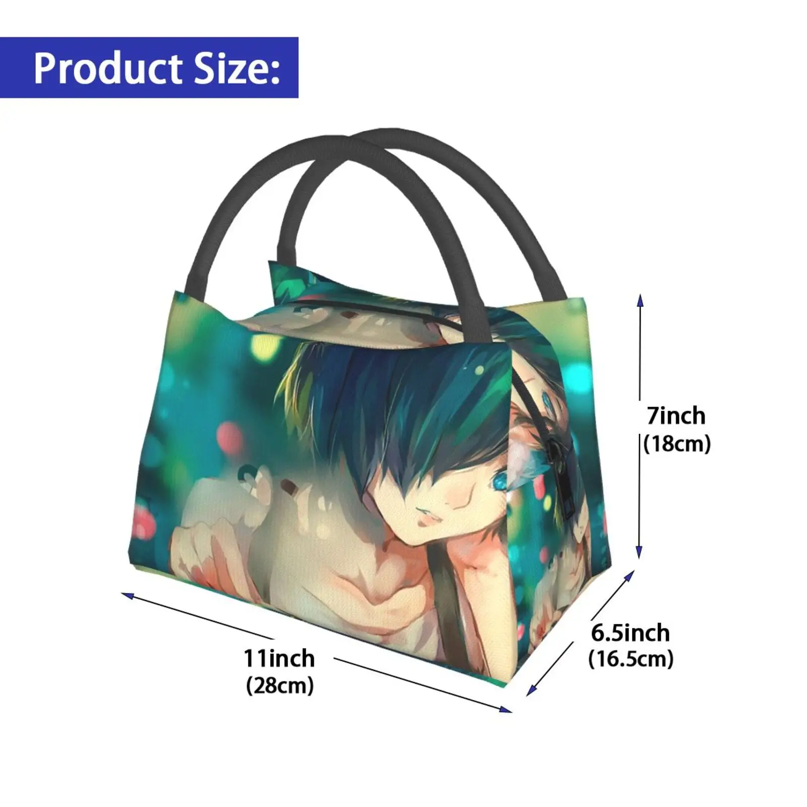 Cooler Lunch Bag Picnic Bag Tokua Ghoul Tokyo Ghoul Ken Kaneki Ken Kaneki Girlfriend Tokua Anime Sleeve Rain Blue Hiase