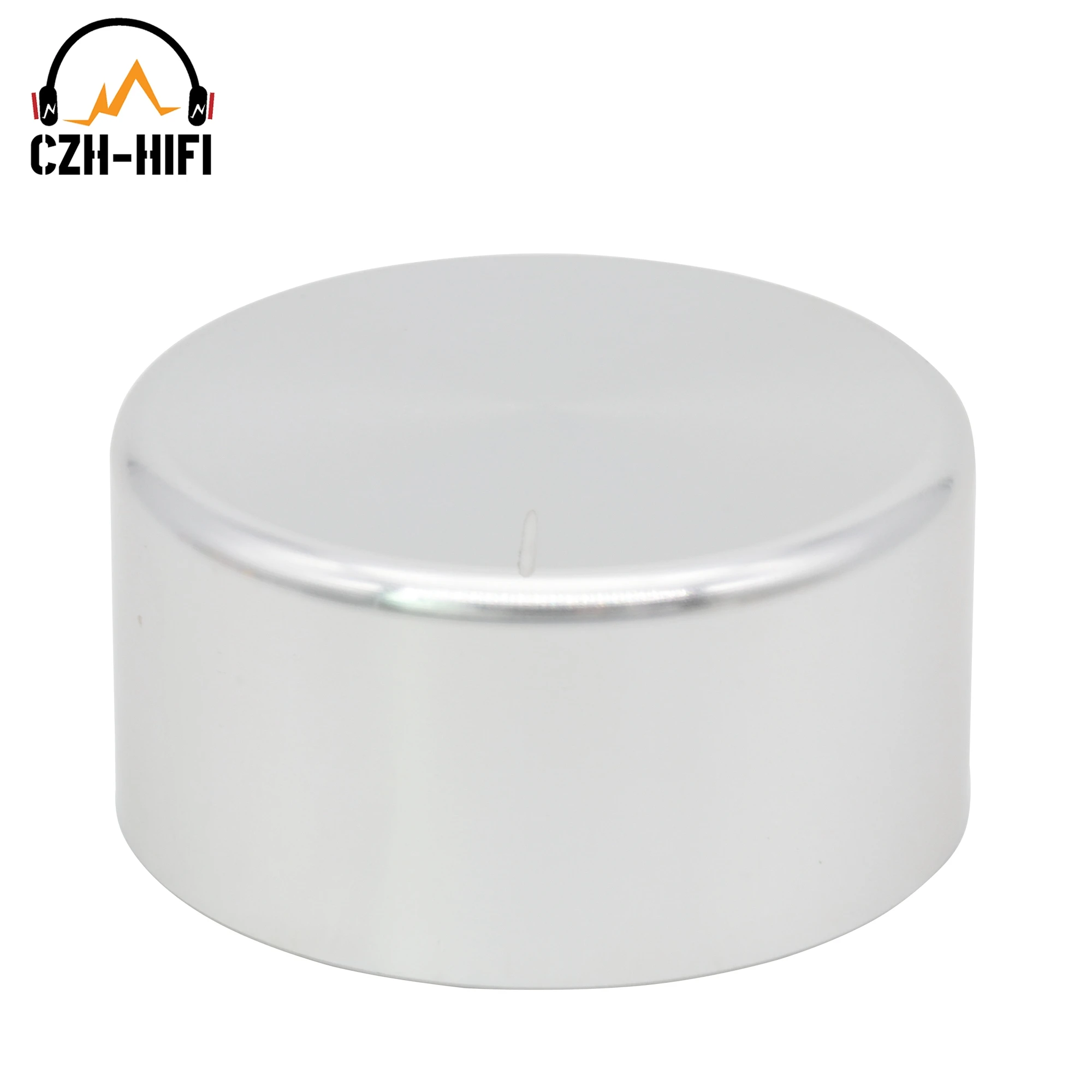 1pc 38mm 44mm cnc bearbeitet schwarz silber massiv aluminium knopf kappe für audio verstärker potentiometer dac cd lautstärke sound diy – Detail 1