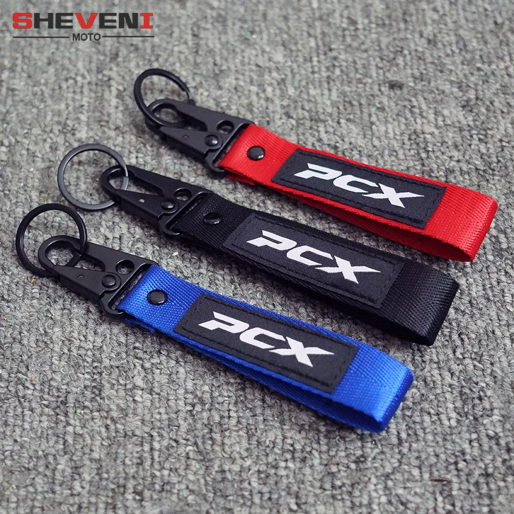 Motorcycle 3D embroidery keychain keyRing accessories  For Honda PCX 125 150 160 PCX125 PCX150 PCX160 2010-2021 2022