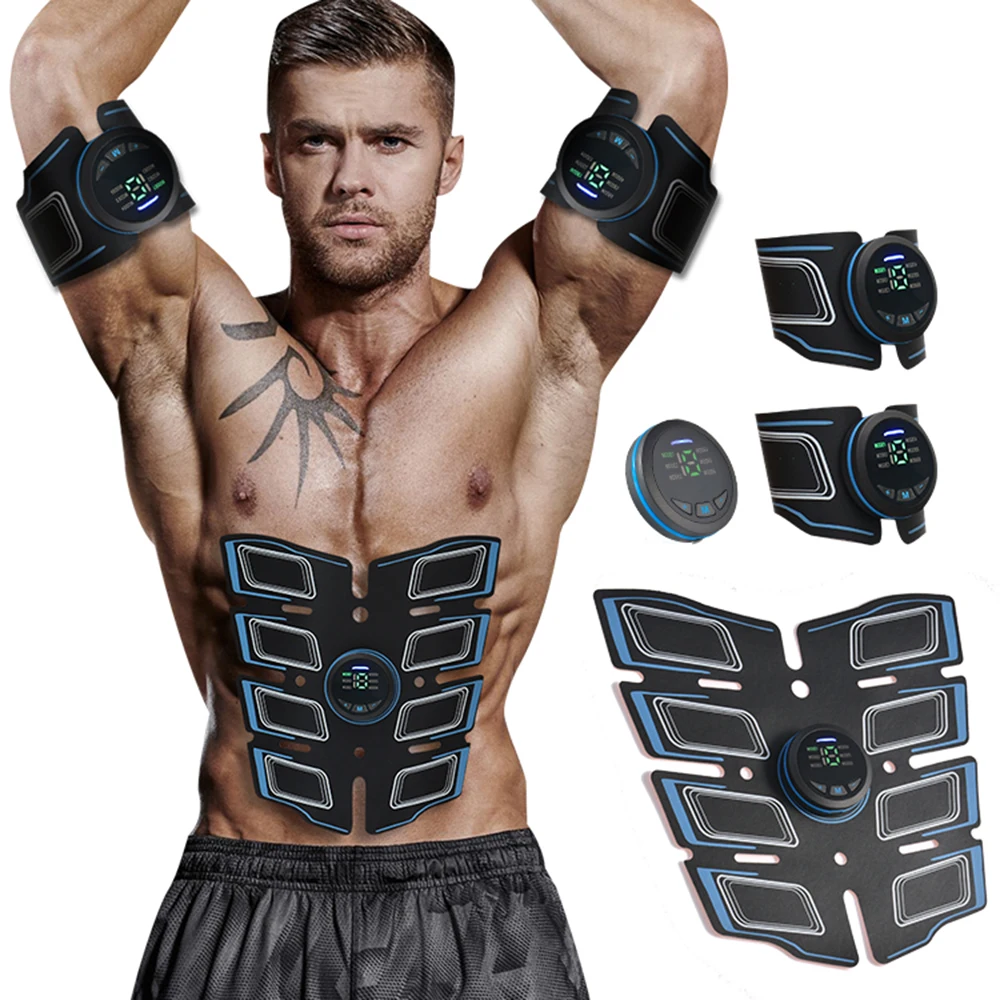 Abdominal Muscle Stimulator ABS EMS Trainer Body Toning Fitness USB Rechargeable Muscle Toner Workout Machine Men Women Training