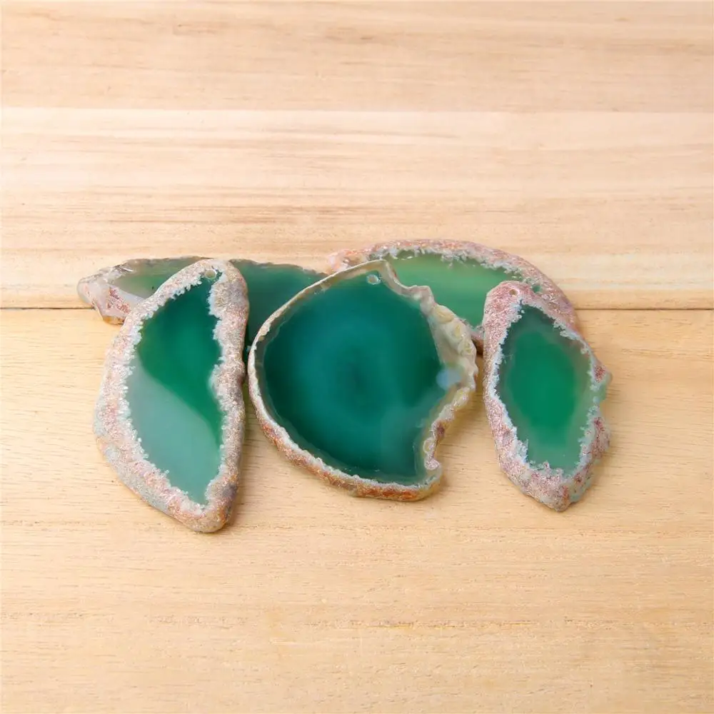 الأخضر الطبيعي العقيق شريحة قلادة druzy صنع المجوهرات العثور على شريحة الحجر الأخضر العثور على الهدايا اليدوية 23-26*56-73 مللي متر النساء لتقوم بها بنفسك #2