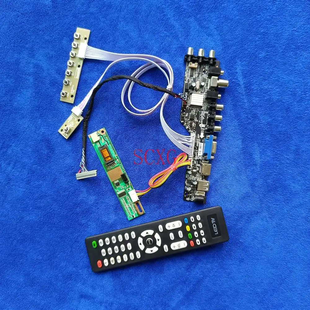 Compatible con HDMI VGA AV USB Junta DVB Digital KIT 1CCFL para TD141TGCD1/TD141TGCD2/BT141XG01/QD141X1LH12 1024*768 LVDS-30Pin