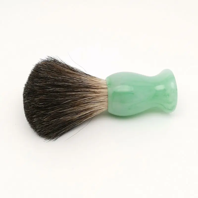 TEYO Emerald Green Pattern Resin Handle Black Badger Hair Shaving Brush