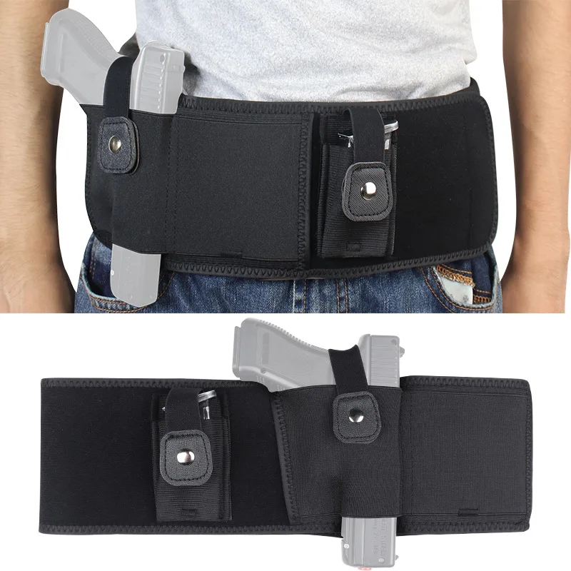 

Tactical Belly Gun Holster Right Compatible with Smith and Wesson, Shield, Glock 19, 17, 42, 43, P238, Ruger Outdoor Hunting