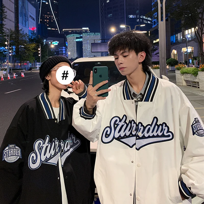 Spring and autumn ins French minority couple jacket thin coat men's vibe fashion brand oversize Baseball jacket streetwear