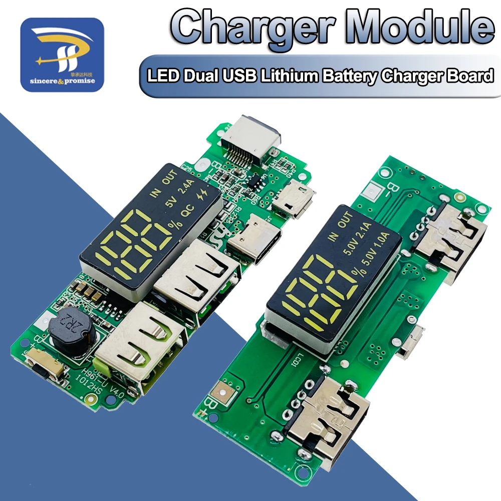 LED Dual USB 5 V 2,4 A Micro/Typ-C USB Mobile Power Bank 18650 Lademodul Lithium Batterie Ladegerät Bord Schaltung Schutz