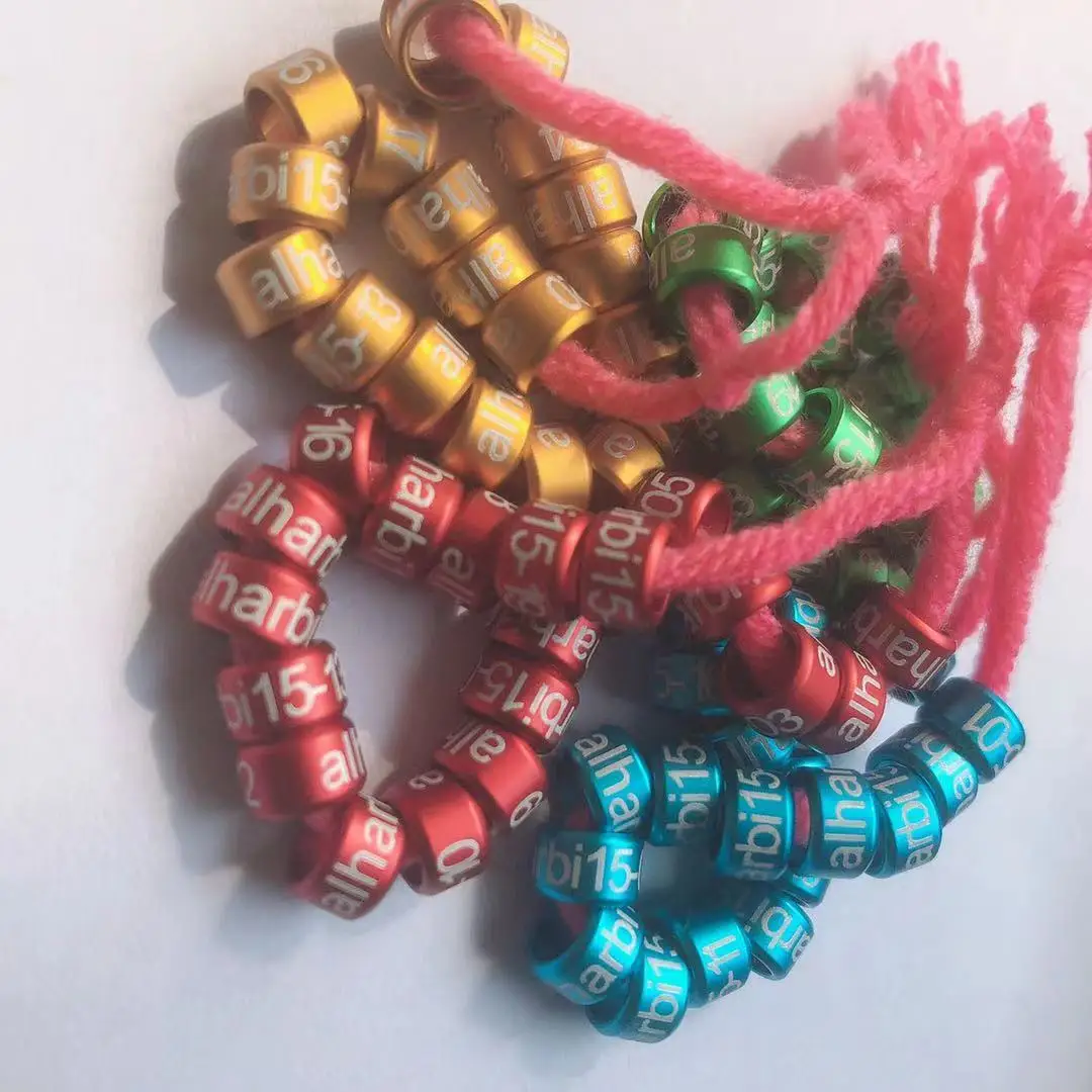 Wholesale inner 7/8/9/10/11/12mm for Dove Pigeon Chicken Parrot aluminum Leg Strong Rings customize aluminum necklace