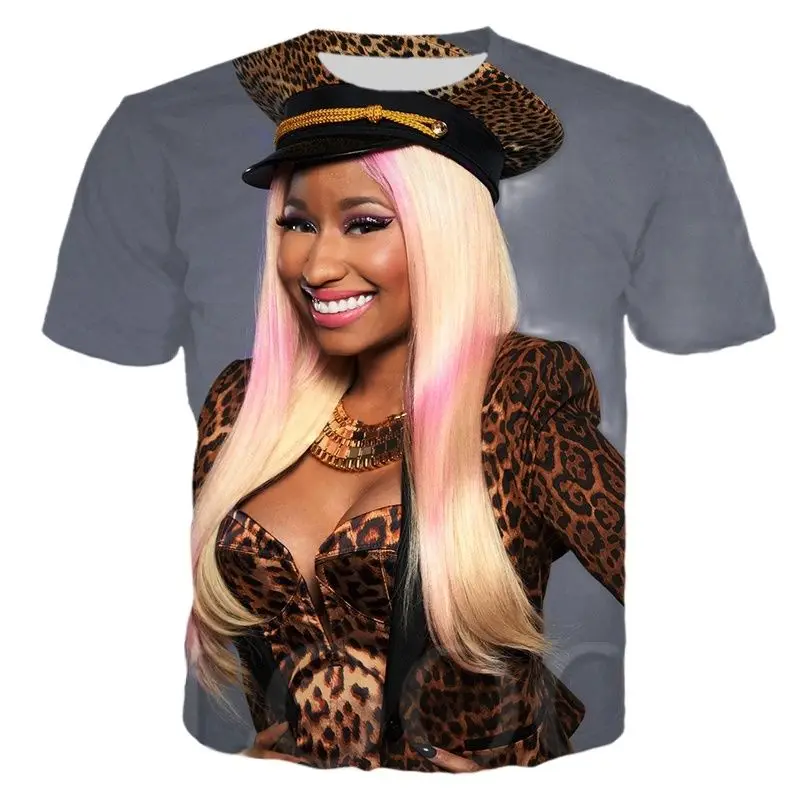 3D Print Sexy T Shirt Fashion Nicki Minaj Rapper Star Singer Hip Hop Sweatshirt Tees Casual Plus Size Tshirt Women/Men Tee