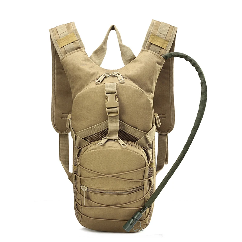 Lightweight Tactical Backpack with Water Bag Camel Survival Backpack Hiking Hydration Pouch Rucksack Camping Bicycle Daypack