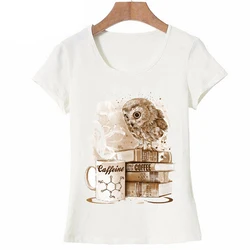 Vintage Owl Design T Shirt Women 90s Harajuku Ullzang Fashion T-shirt Graphic Cute Cartoon Tshirt Top Tees Female