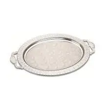 DOLBOVI Ardiva chrome stainless, self-patterned oval tray tray поднос plateau de service