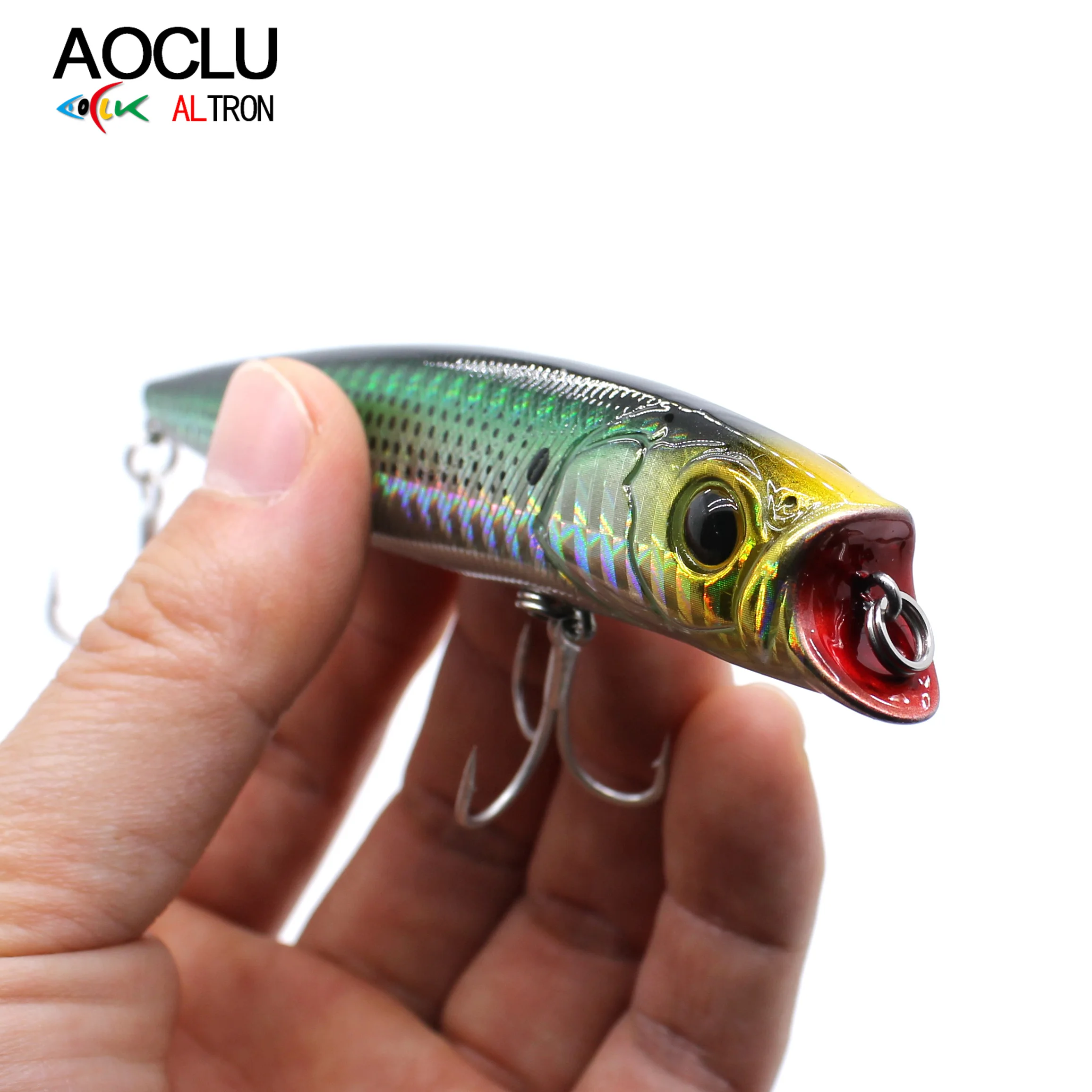 AOCLU Schwimmdock Jerkbait Wobbler 115mm 14g Topwater Popper Harte Köder Minnow Angeln Locken Flach Taucher Schwimmer Für Meer bass – Detail 4
