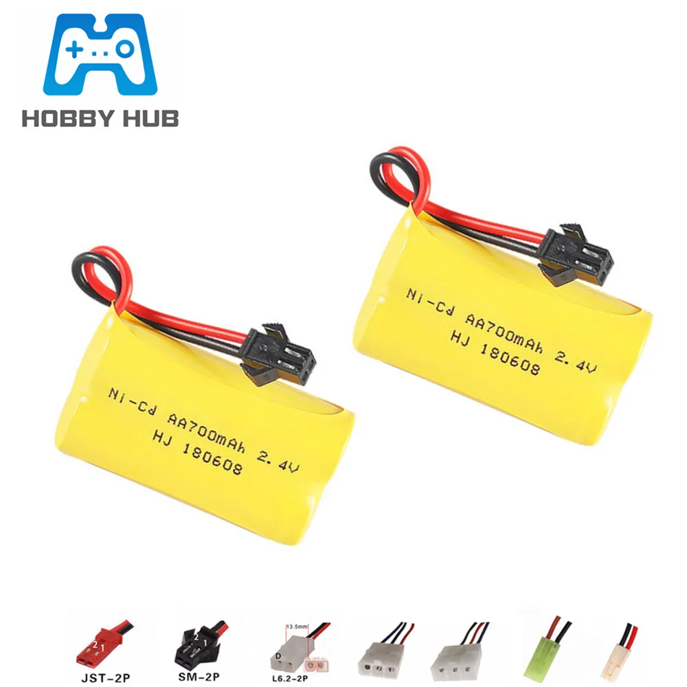 2.4v 700mAh NICD Battery For Rc toys Car Tanks Trains Robots Gun Ni-CD AA 700mah 2.4v Rechargeable Battery 2pcs for RC boat