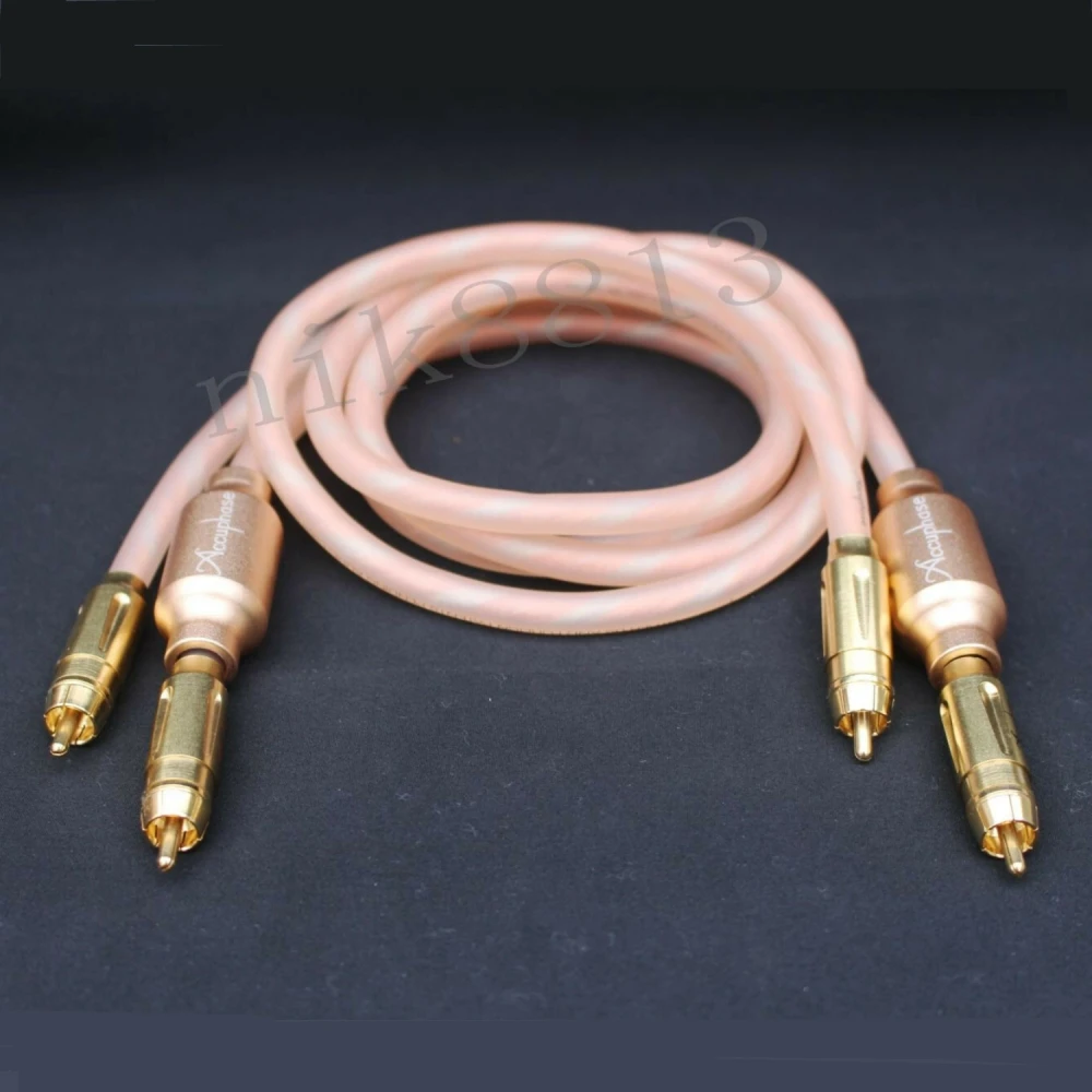 Accuphase Double gold interconnect Audio Cable RCA Plug product hifi CD amplifier amp Vinshle 1.0m/ 1.5m