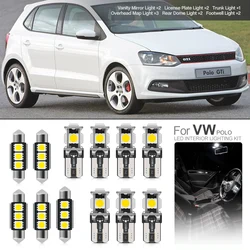 For 2009 2010 2011 2012-2017 VW Polo GTI MK5 6R 6C 61 Canbus Led Interior Light Bulb Kit White Dome Map Trunk License Plate Lamp