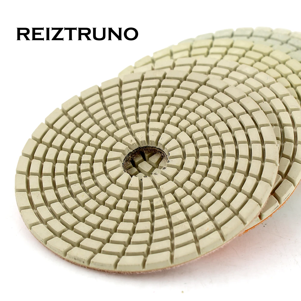 3Pcs REIZTRUNO 4นิ้ว100มม.แผ่นขัดเปียกสำหรับขัดหินอ่อนหินแกรนิต,ควอตซ์,หินธรรมชาติเครื่องมือขัด,ใช้เปียก