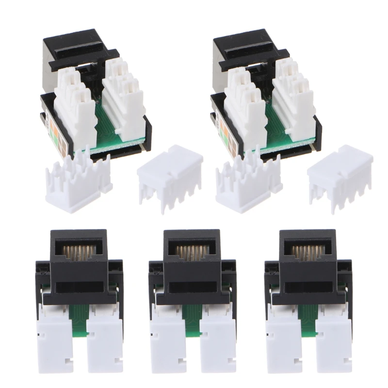 5Pcs CAT5E UTP Network Module RJ45 Connector Information Socket Keystone Jack