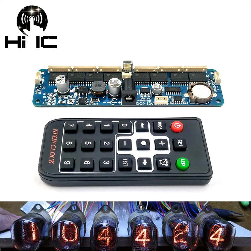 6-Bit Glow Clock Motherboard Core Board Control Panel Remote Control Universal in12 in14 in18 qs30-1 Nixie Digital LED Clock