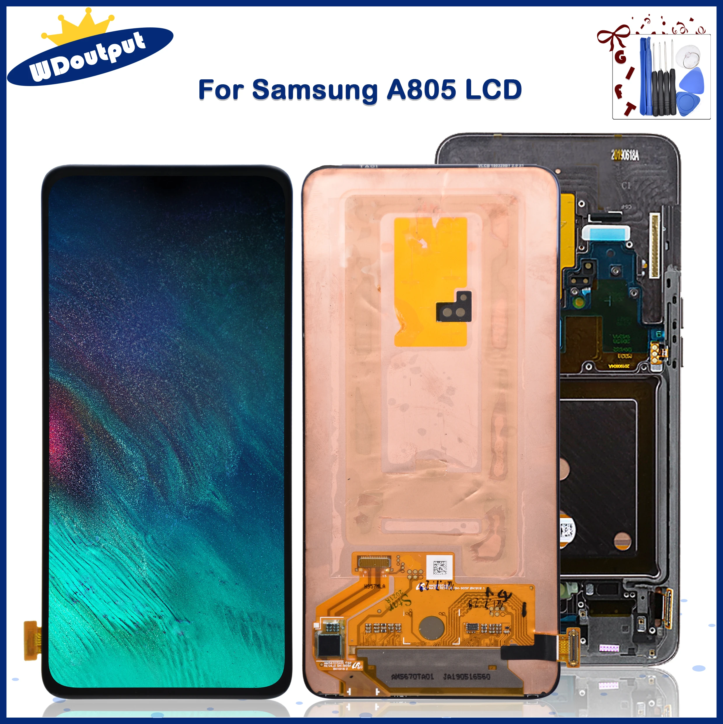 

6.7"AMOLED LCD Display For Samsung Galaxy A80 A805 SM-A805F A90 A905F Touch Screen Digitizer Assembly Replacement For SM-A805