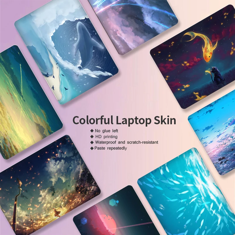 DIY Custom Skin Watercolor Laptop Sticker Laptop Skin 12/13/14/15/17 inch for MacBook Dell HP Lenovo etc Laptop Skin Decorat