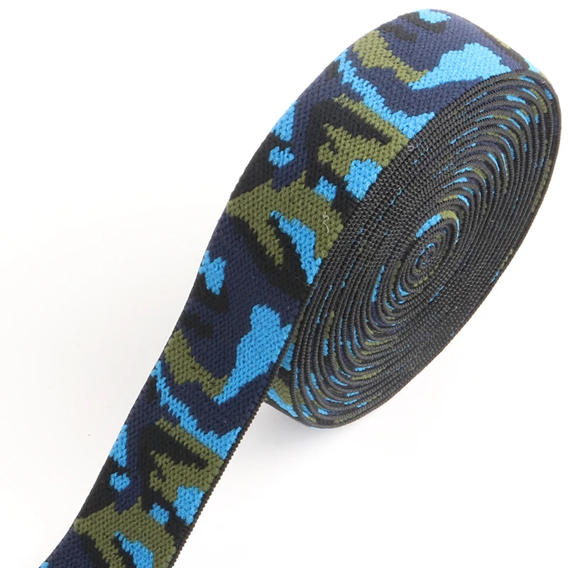 2.5cm Camouflage Elastic Band 25mm Elastic Ribbon For Clothing Bags Trousers Elastic Webbing Straps DIY Sewing Accessories 1M