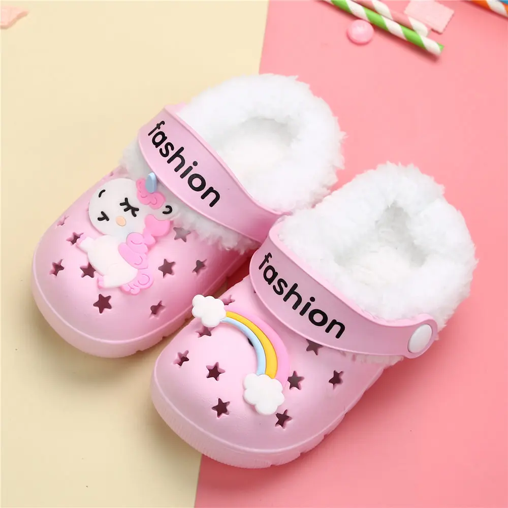 Winter Summer Unicorn Kids Beach Barefoot Cave Shoes Children Beach Sandals Toddler Boy Girl Indoor Home Slipper Cute Flip Flop