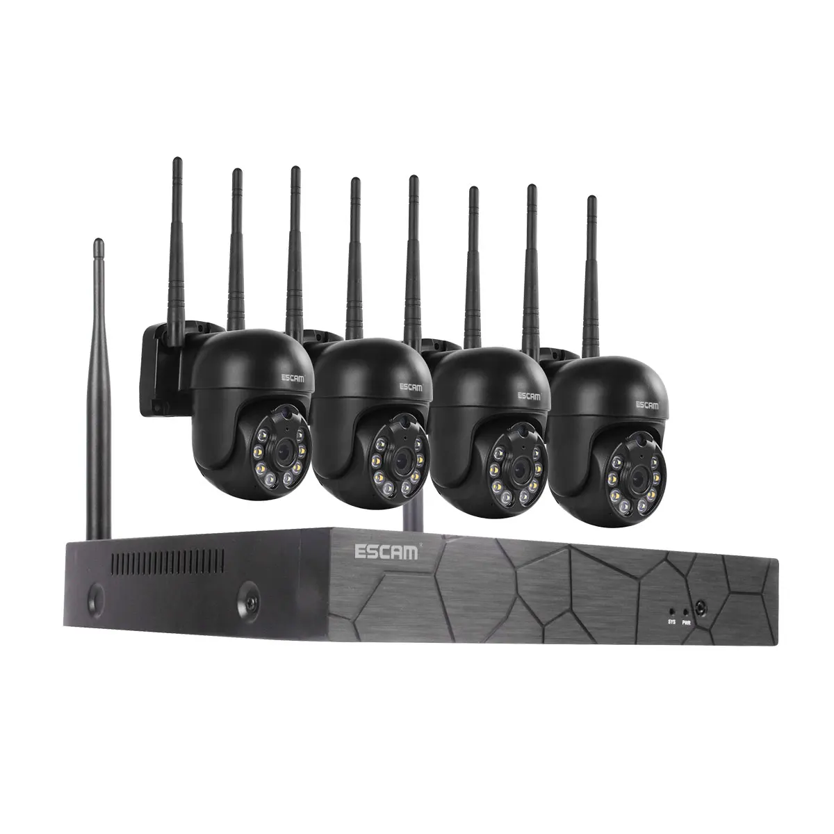 ESCAM – caméra de surveillance extérieure PTZ IP 3MP (WNK614), dispositif de sécurité domestique sans fil, étanche, Kit NVR