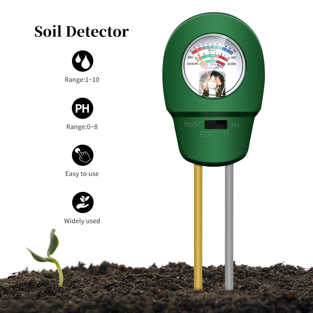 

3 in 1 Soil PH Tester Moisture PH Meter Humidity Acidity Tester Flower Meter Metal Sensor Analyzer for Planting Garden