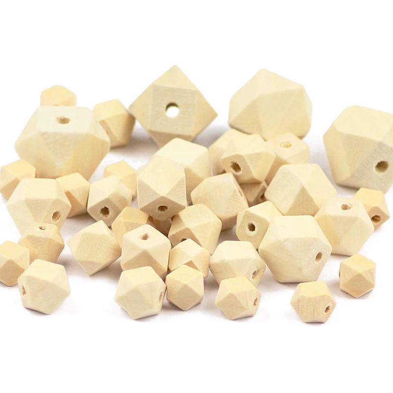 YHBZRET Wood Beads Natural Color Spacer 10~20MM Octagonal Loose Bead Jewelry for Making Wooden Necklace Bracelet DIY accessories