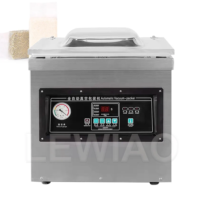 

Stainless Steel Plexiglass Cover Automatic Mini Commercial Chamber Meat Food Vacuum Sealer Food Storage Packing Sealing Machine