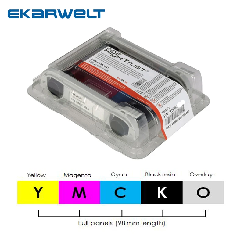 original Evolis R5F008S141 YMCKO ribbon cassette 300 prints 5 panels compatible for Zenius Primacy id card printers